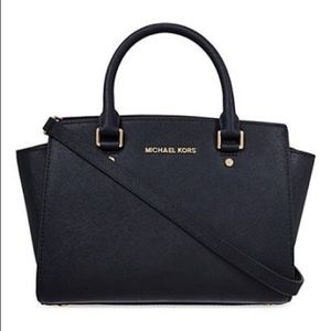 Michael Kors Selma Black Medium Satchel Bag